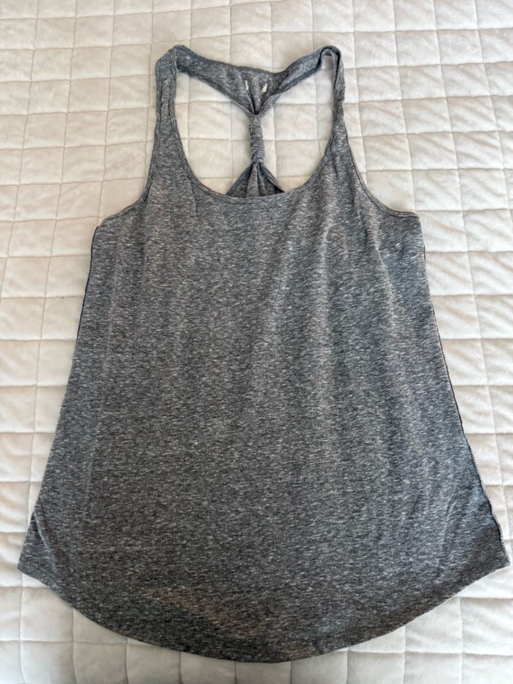Women’s Grey Knot-Back Racerback Tank Top